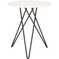 Cade Marble Side Table - ACC3713A - White Marble/Black - Safavieh