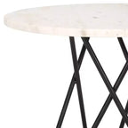 Table d'appoint Cade en marbre - ACC3713A - Marbre blanc/Noir - Safavieh