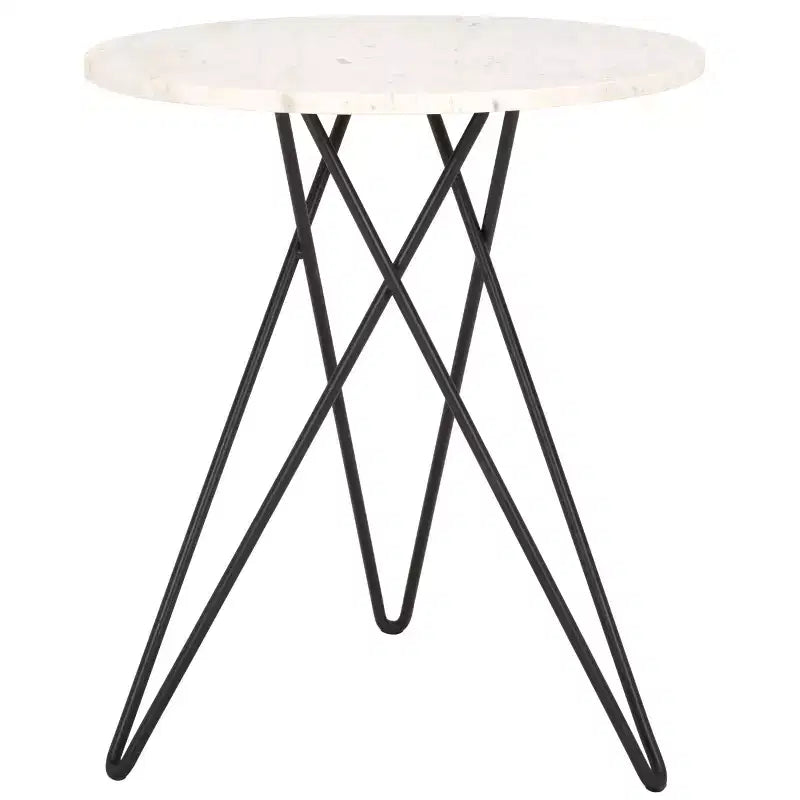 Table d'appoint Cade en marbre - ACC3713A - Marbre blanc/Noir - Safavieh