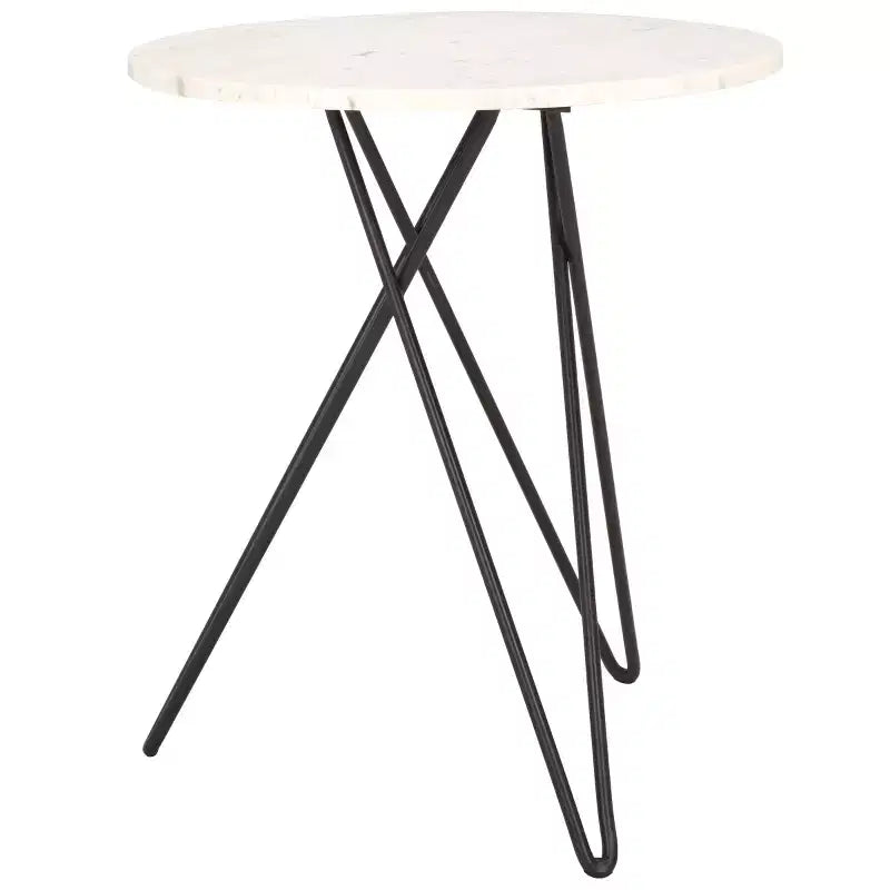 Table d'appoint Cade en marbre - ACC3713A - Marbre blanc/Noir - Safavieh