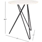 Table d'appoint Cade en marbre - ACC3713A - Marbre blanc/Noir - Safavieh