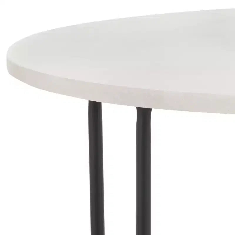 Table d'appoint ronde Eloblaire - ACC4605A - Marbre blanc/Noir - Safavieh