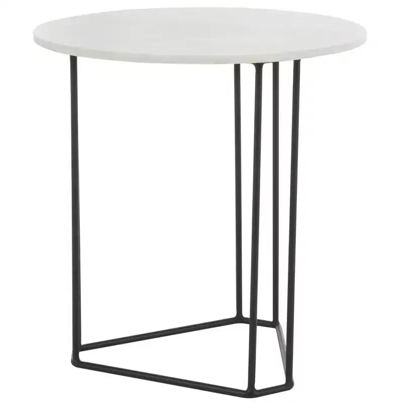 Table d'appoint ronde Eloblaire - ACC4605A - Marbre blanc/Noir - Safavieh