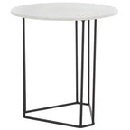 Table d'appoint ronde Eloblaire - ACC4605A - Marbre blanc/Noir - Safavieh