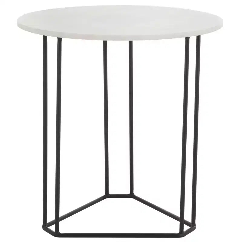 Table d'appoint ronde Eloblaire - ACC4605A - Marbre blanc/Noir - Safavieh