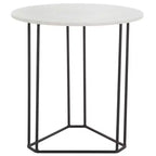 Table d'appoint ronde Eloblaire - ACC4605A - Marbre blanc/Noir - Safavieh