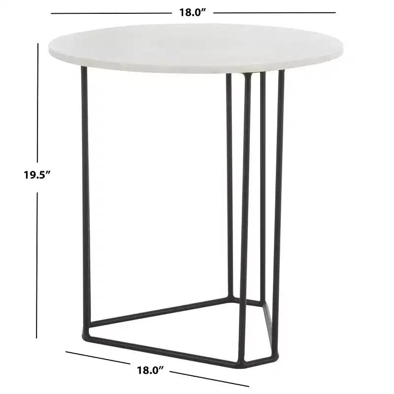 Table d'appoint ronde Eloblaire - ACC4605A - Marbre blanc/Noir - Safavieh