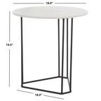 Table d'appoint ronde Eloblaire - ACC4605A - Marbre blanc/Noir - Safavieh