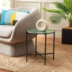 Table d'appoint ronde Evrynne - ACC4608A - Marbre vert/noir - Safavieh