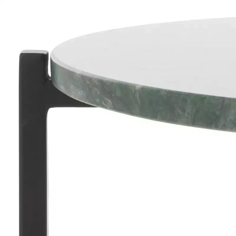 Table d'appoint ronde Evrynne - ACC4608A - Marbre vert/noir - Safavieh