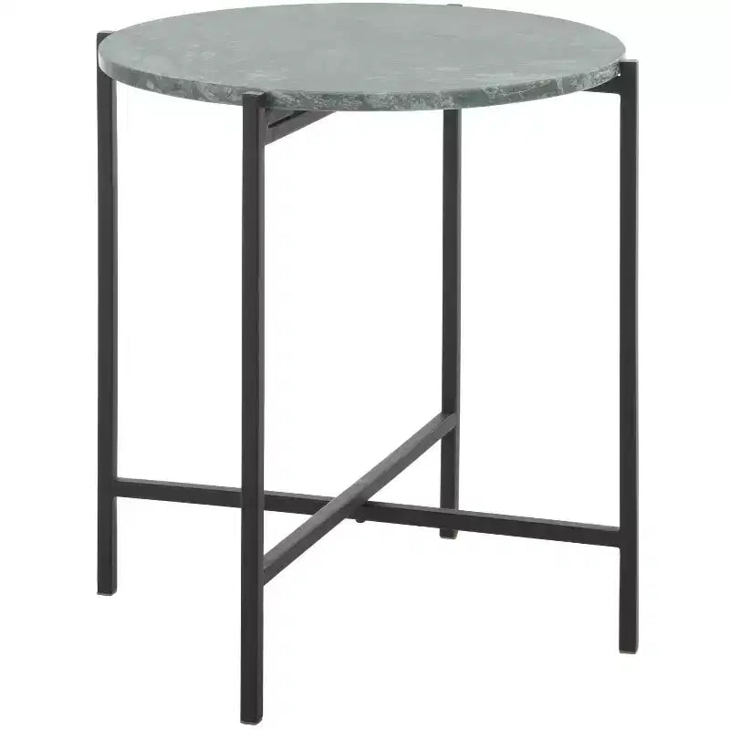 Table d'appoint ronde Evrynne - ACC4608A - Marbre vert/noir - Safavieh