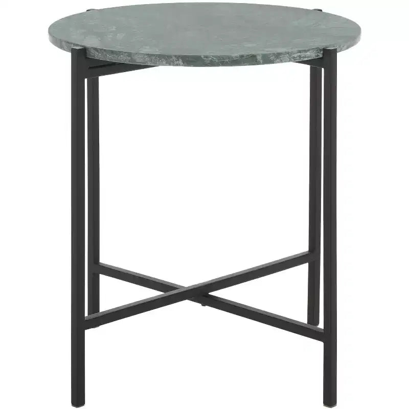 Table d'appoint ronde Evrynne - ACC4608A - Marbre vert/noir - Safavieh