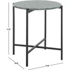 Table d'appoint ronde Evrynne - ACC4608A - Marbre vert/noir - Safavieh