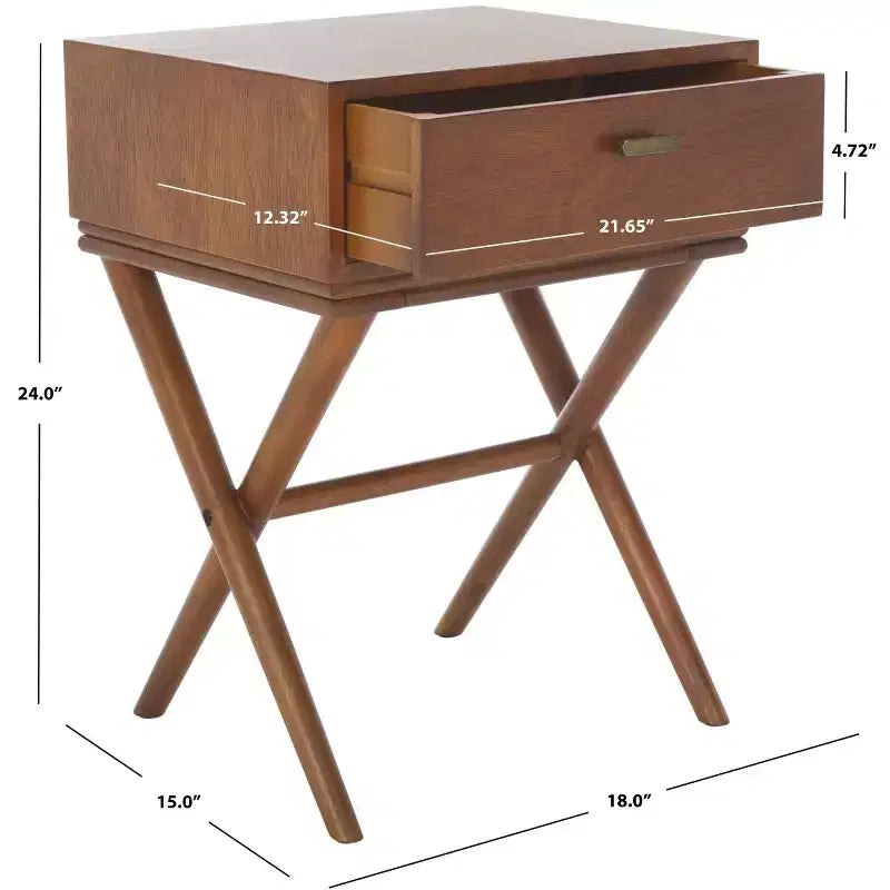 Table de chevet Sixtine à 1 tiroir - NST6604 - Naturel - Safavieh