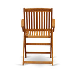 Ensembles de salle à manger d'extérieur East West Furniture - Table ovale en bois d'acacia et fauteuils pliants, huile naturelle (options de pièces)