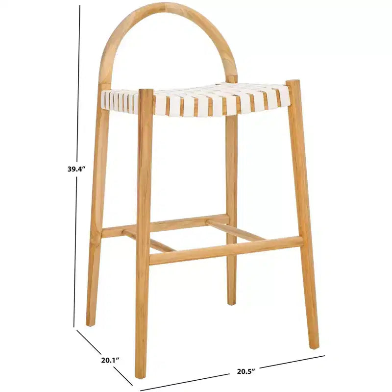 Tabouret de bar Rhyan - BST1204A - Blanc/Naturel - Safavieh