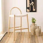 Tabouret de bar Rhyan - BST1204A - Blanc/Naturel - Safavieh