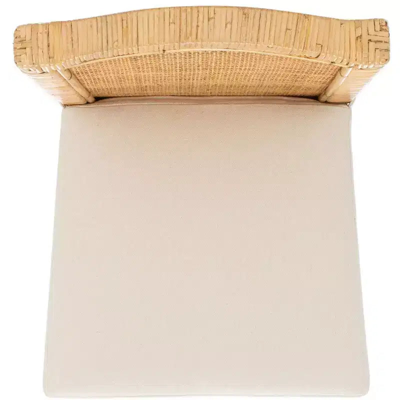 Tabouret de comptoir Tojo Cane avec coussin - BST6502 - Blanc/Naturel - Safavieh