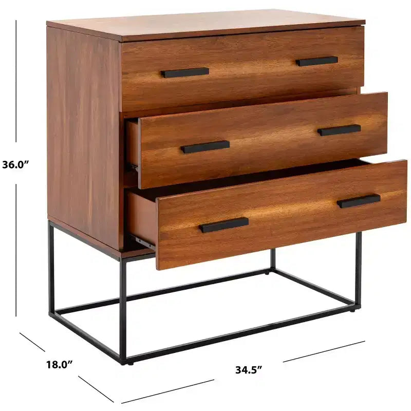 Commode 3 tiroirs Marquise - CHS5002 - Marron - Safavieh