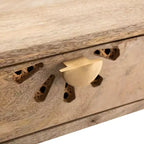 Bureau 2 tiroirs Lily - DSK9006 - Naturel/Laiton - Safavieh