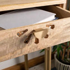 Bureau 2 tiroirs Lily - DSK9006 - Naturel/Laiton - Safavieh