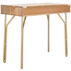 Bureau 2 tiroirs Lily - DSK9006 - Naturel/Laiton - Safavieh