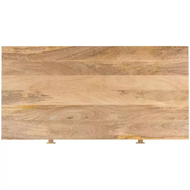Bureau 2 tiroirs Lily - DSK9006 - Naturel/Laiton - Safavieh
