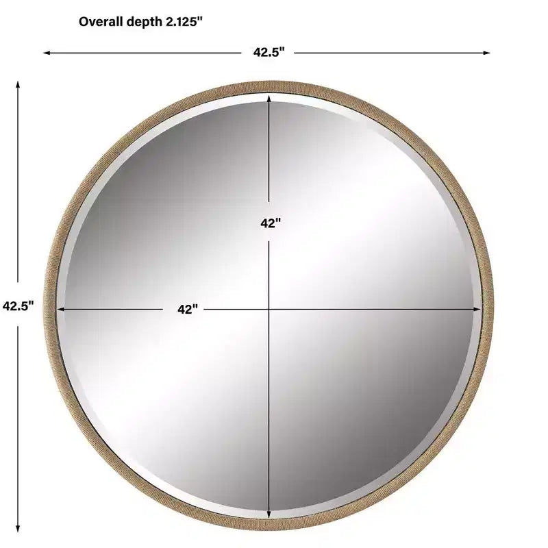 Miroir rond Uttermost Ranchero en corde naturelle