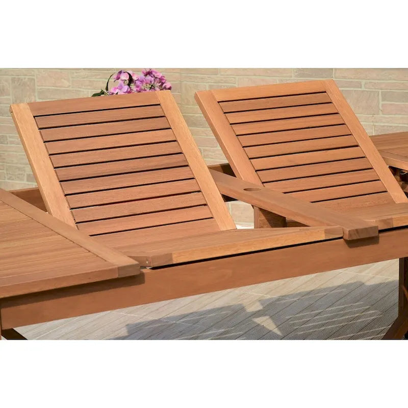 Ensemble de salle à manger d'extérieur Amazonia Macker 11 pièces en bois certifié FSC
