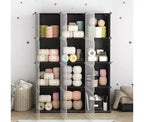 Organisateur de rangement 12 cubes avec portes Bibliothèque modulable Séparateur de pièce Capacité de 81 kg Structure en acier