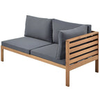 Ensemble de mobilier de jardin 4 pièces en bois d'acacia avec canapé sectionnel
