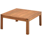 Ensemble de mobilier de jardin 4 pièces en bois d'acacia avec canapé sectionnel