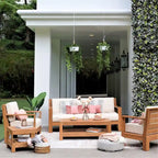 Cambridge Casual Logan 5-Piece Teak Patio Conversation Set with Sunbrella Cushion