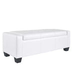 HOMCOM Pouf de rangement rectangulaire capitonné en faux cuir 51 po