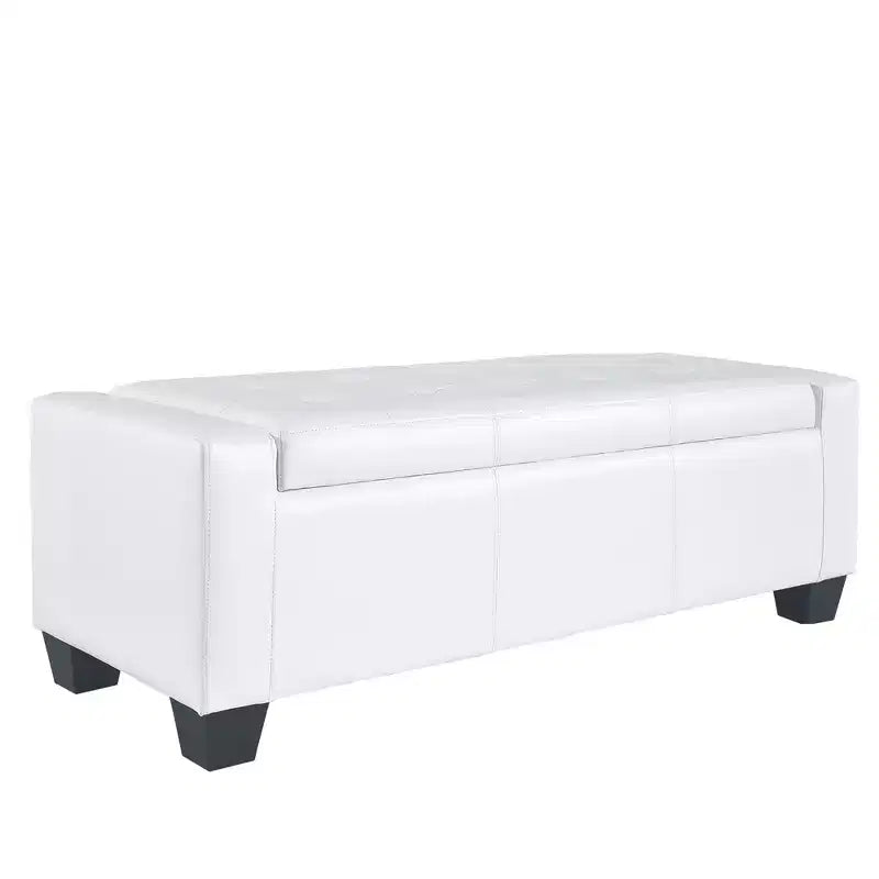 HOMCOM Pouf de rangement rectangulaire capitonné en faux cuir 51 po