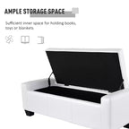 HOMCOM Pouf de rangement rectangulaire capitonné en faux cuir 51 po