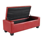 HOMCOM Pouf de rangement rectangulaire capitonné en faux cuir 51 po