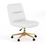 Chaise de bureau pivotante sans accoudoirs Emma et Oliver avec roulettes, dossier et assise rembourrés, hauteur réglable et structure robuste