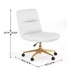 Chaise de bureau pivotante sans accoudoirs Emma et Oliver avec roulettes, dossier et assise rembourrés, hauteur réglable et structure robuste