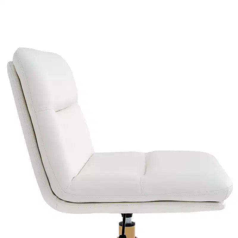 Chaise de bureau pivotante sans accoudoirs Emma et Oliver avec roulettes, dossier et assise rembourrés, hauteur réglable et structure robuste