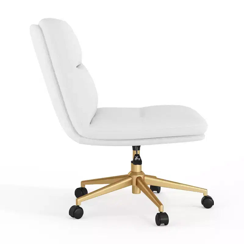 Chaise de bureau pivotante sans accoudoirs Emma et Oliver avec roulettes, dossier et assise rembourrés, hauteur réglable et structure robuste