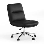 Chaise de bureau pivotante sans accoudoirs Emma et Oliver avec roulettes, dossier et assise rembourrés, hauteur réglable et structure robuste