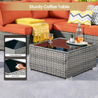 XIZZI Salon de jardin d'extérieur sectionnel 8 pièces avec table brasero