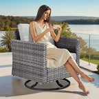 XIZZI Salon de jardin d'extérieur sectionnel 8 pièces avec table brasero