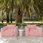 Fauteuil d'extérieur rayé Saint Tropez en tissu rembourré
