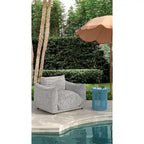 Fauteuil d'extérieur rayé Saint Tropez en tissu rembourré