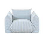 Fauteuil d'extérieur rayé Saint Tropez en tissu rembourré