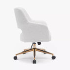 WestinTrends Genevieve Chaise de bureau pivotante de style moderne du milieu du siècle avec roulettes (lot de 2), Crème