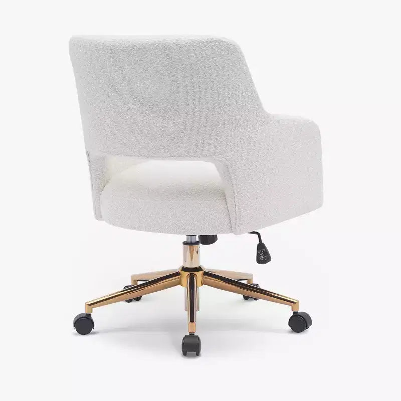 WestinTrends Genevieve Chaise de bureau pivotante de style moderne du milieu du siècle avec roulettes (lot de 2), Crème