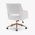 WestinTrends Genevieve Chaise de bureau pivotante de style moderne du milieu du siècle avec roulettes (lot de 2), Crème